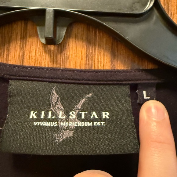 Black Tie-Front Bell Sleeve Kill Star Top - Picture 4 of 6